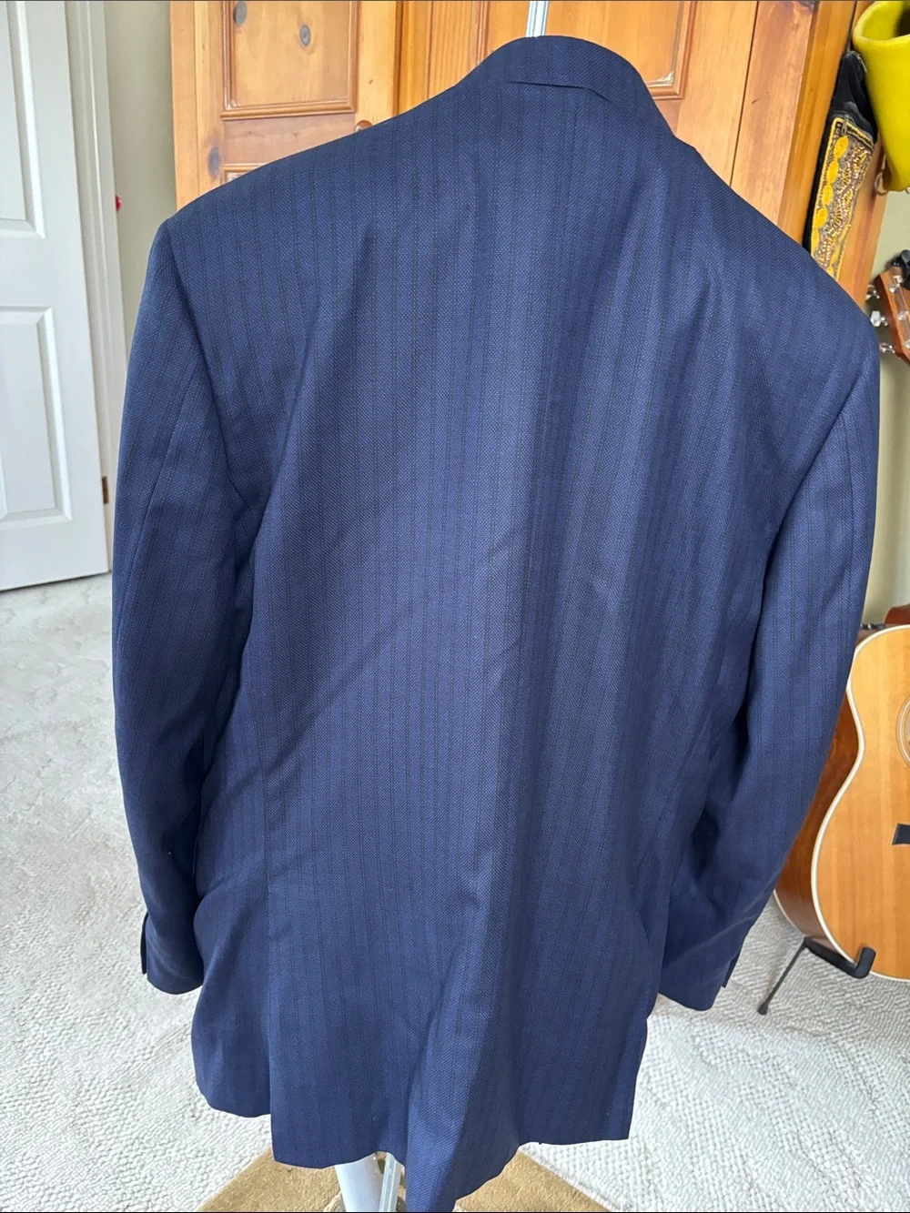 Canali Navy Pinstripe Two-Button Blazer